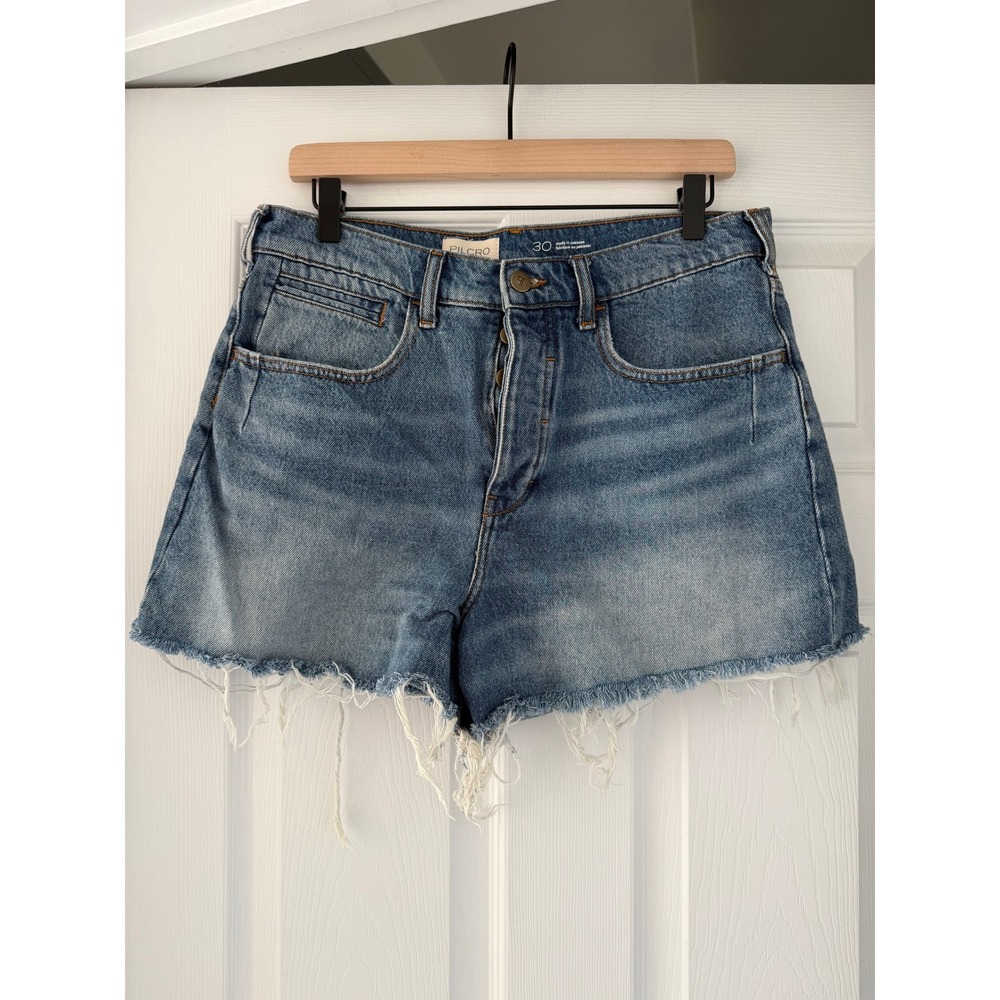 Anthropologie Pilcro Womens Mid Rise Denim Distressed Shorts